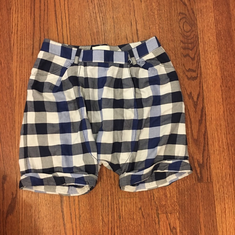 Phillip Lim Drop Crotch Checkered Shorts